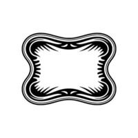 Elegant Black White Ornamental Frame on Neutral Background. vector