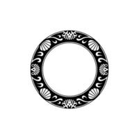 Elegant Circular Frame with Seashell and Ornamental Details. vector