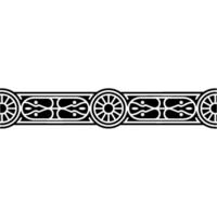 Geometric Border in Black and White Decorative Element. vector