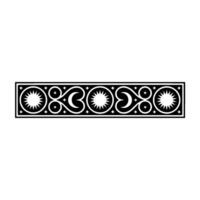 Celestial Border Ornament, Black White Geometric. vector