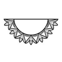 Elegant Mandala-Inspired Decorative Frame, Black and White. vector