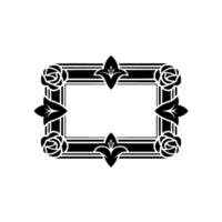 Elegant Black Floral Frame on White Background - ,. vector