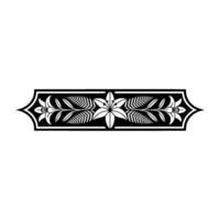 Elegant Floral Border , Black and White, for Decorative Use. vector