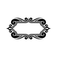 Elegant Black Ornate Frame on White Background - . vector