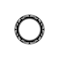 Elegant Black White Circle Frame - Minimalist. vector