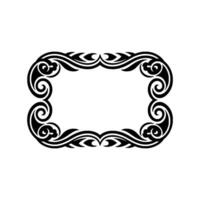 Ornate Black Frame on White Texture Decorative Border, Element. vector