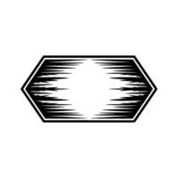 Black and White Hexagon Modern Geometric Element. vector