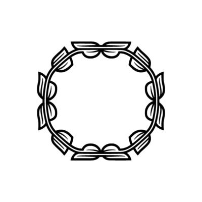 Minimalist Leafy Frame Elegant Circular for Logos, Invitations.