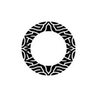 Abstract Black and White Patterned Circle. vector