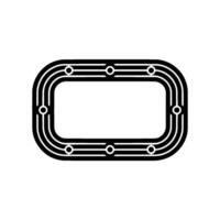 Minimalist Black and White Oval Frame with Circle Accents. vector