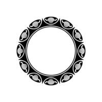 Minimalist Geometric Frame with Shell Motifs. vector