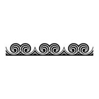 Minimalist Wave Border - Black and White. vector