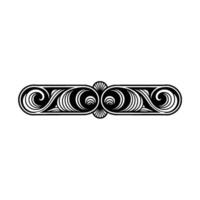 Ornamental Swirl Border - Black and White, Art Deco Element. vector
