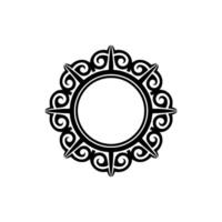 Ornamental Black and White Circle Frame Element. vector