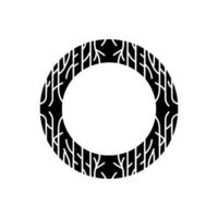 Abstract Tree Ring Modern Black and White Circular. vector