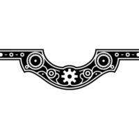Geometric Steampunk Border Element on White. vector