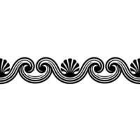 Decorative Wave Pattern Border Black White, Elegant. vector