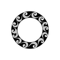 Elegant Black White Circular Ornament - Decorative Border for. vector