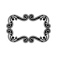 Elegant Ornate Frame with Swirls, Modern , Isolated on White. vector