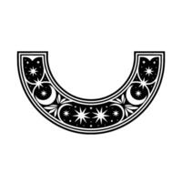 Celestial Ornament Moon and Star , Minimalist Black and White. vector