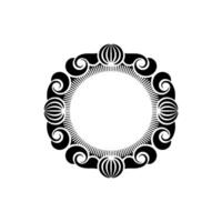 Elegant Black White Circular Frame. vector