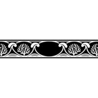 Minimalist Decorative Border Abstract Tree Wave Motif. vector