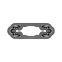Elegant Ornate Black and White Frame on Light Gray Background. vector