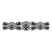 Elegant Black White Decorative Border with Abstract Foliage. vector