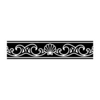 Elegant Seashell and Wave Border , Black and White. vector