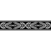 Elegant Floral Border on Black, Decorative Pattern. vector