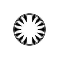 Abstract Circular Ornament with Fir Tree Motif, Minimalist. vector