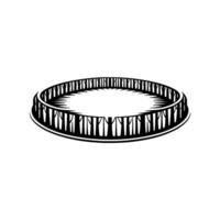 Circular Stage Minimalist Black and White , Neutral Background. vector