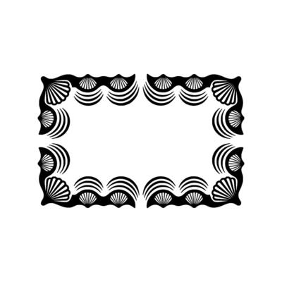 Abstract Art Deco Frame in Black White.