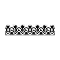 Minimalist Black White Decorative Border with Stars and Spirals. vector