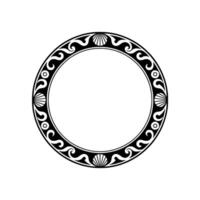 Elegant Circular Frame with Seashell Motif - Illustration. vector