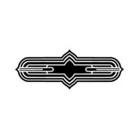 Geometric Ornament Black and White Art Deco , Minimalist Decorative Element. vector