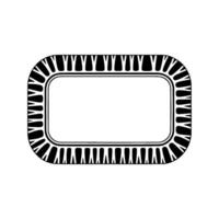 Minimalist Rectangular Frame with Decorative Border, Black on White. vector