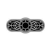 Elegant Black White Ornamental Element - Decorative Illustration. vector