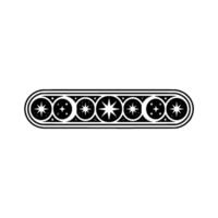 Decorative Geometric Star Pattern Border on White Background. vector