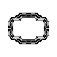 Geometric Black White Frame, Decorative Element, Modern. vector