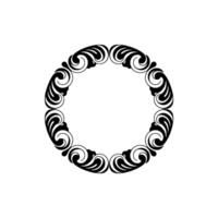 Elegant Swirl Frame - Minimalist Black White Element. vector