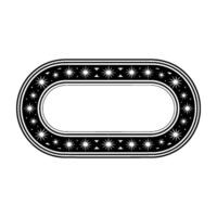 Elegant Art Deco Oval Frame with Starburst Detail. vector