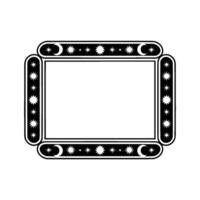 Celestial Frame Black White Decorative Border with Stars Moons. vector