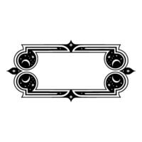 Celestial Frame Illustration, Black and White, Decorative Border. vector