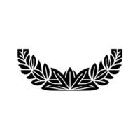 Elegant Black and White Laurel Wreath on White Background. vector