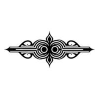 Abstract Black Ornamental Divider - Geometric on White Background. vector