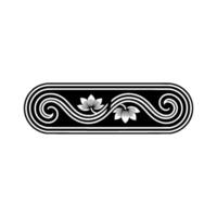 Elegant Floral Scroll in Black and White, Minimalist. vector