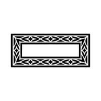 Black White Decorative Frame on White Background. vector
