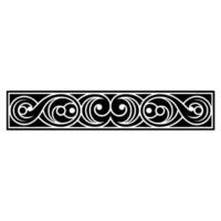 Elegant Black and White Swirl Pattern Border - Decorative Ornament. vector