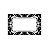 Elegant Decorative Frame with Leaf Pattern in Black and White. vector
